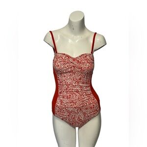 Boden Sweetheart Colorblock Swimsuit size 4 a8